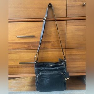 Tumi Black Canvas Voyageur Crossbody Bag